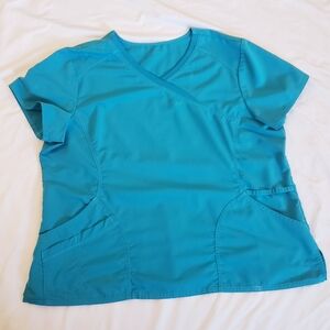 Women's 2XL Teal V-Neck Scrub Top